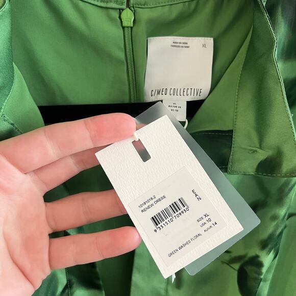 111 NWT C/Meo Collective Renew Dress in Green Size 10/XL - Picture 7 of 8